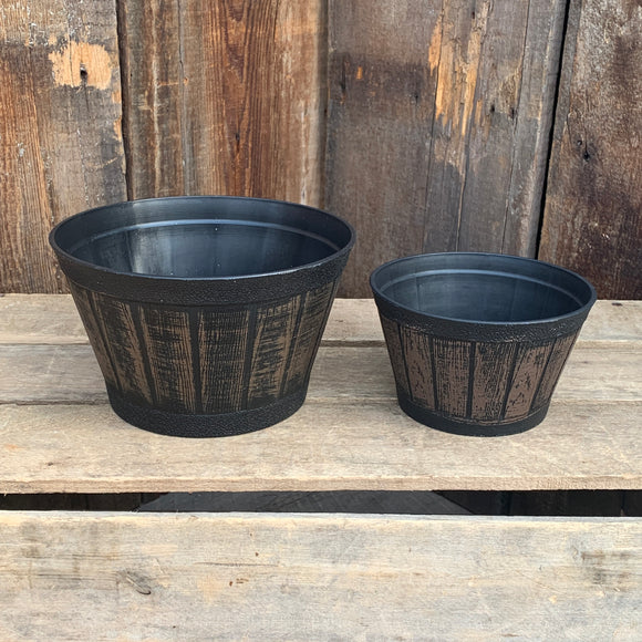 Chestnut Mini Barrel Planter